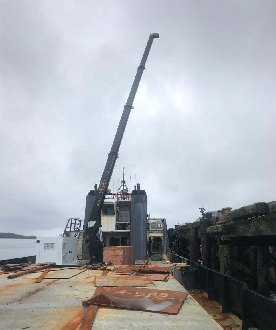 12ton telescopic boom marien crane in US 12-тонный морской кран с телескопической стрелой в США